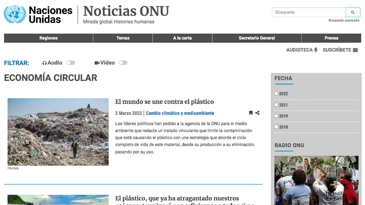 Noticias “economía circular” de Naciones Unidas